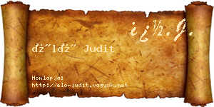 Élő Judit névjegykártya